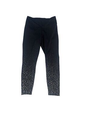 PINK Victoria's Secret Active Ultimate Leggings Black Silver Metallic Dot Speckl